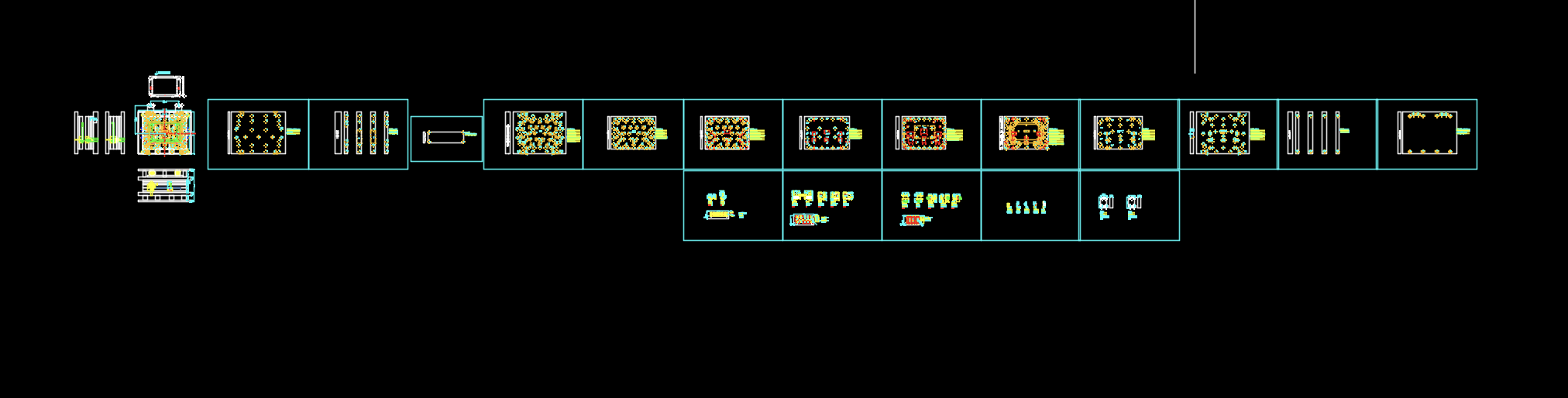 铝制电脑外壳冲压打螺丝孔冲孔模具设计图